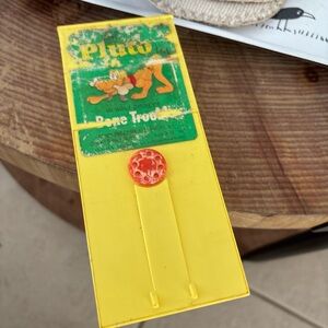 Disney Yellow Pluto Bookmark with Red Button